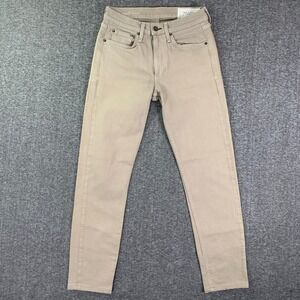 Rag & Bone Jeans Men 28x29 Beige Fit2 Slim Organic Cotton Jenner Stretch Modern